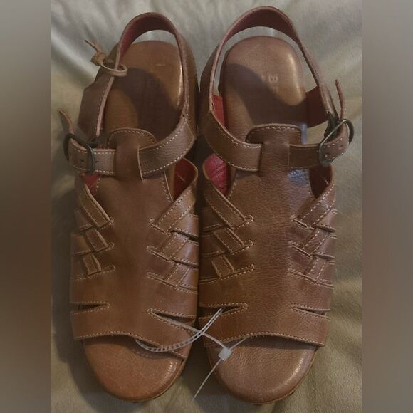 Bed Stu Brown Leather Platform Sandals Size 9 - Picture 3 of 5